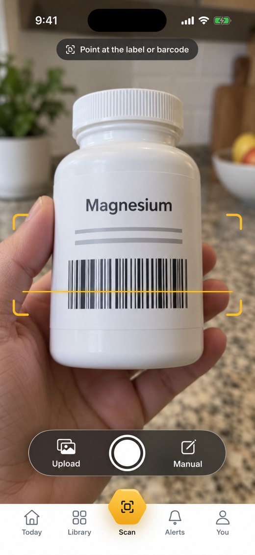Daily Dose scanning a supplement barcode