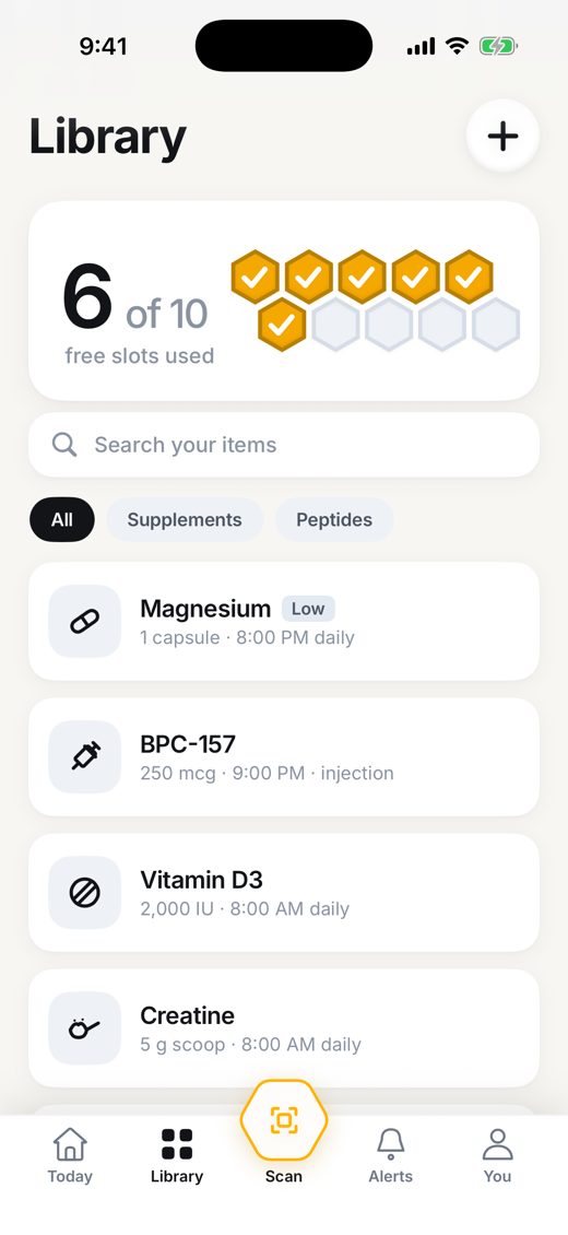 Daily Dose library of saved items
