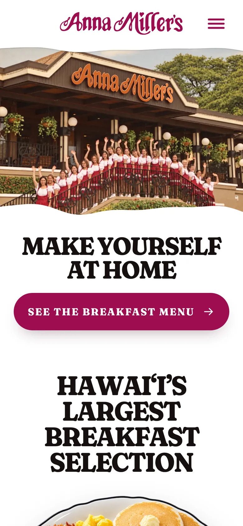 Anna Miller's website on a phone